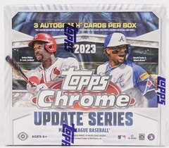 2023 Topps Chrome Update Series MLB Baseball HTA JUMBO Box (3 Autos)